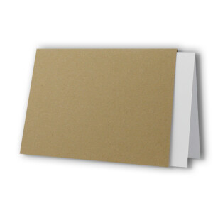 75 x Kartenpaket mit gefütterten Brief-Umschlägen und Einleger - DIN A6/C6 - Kraft - 10,5 x 14,8 cm - Nassklebung - NEUSER PAPIER