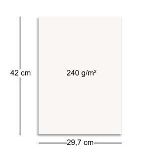 200x stabiler DIN A3 Bastelkarton Papierbogen in Hochweiß (Weiß) - 42 x 29,7 cm - 240 g/m² - Planobogen zum Basteln und Selbstgestalten - FarbenFroh