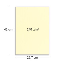 50x stabiler DIN A3 Bastelkarton Papierbogen in Vanille (Creme) - 42 x 29,7 cm - 240 g/m² - Planobogen zum Basteln und Selbstgestalten - FarbenFroh