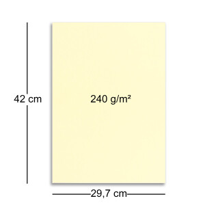 25x stabiler DIN A3 Bastelkarton Papierbogen in Vanille (Creme) - 42 x 29,7 cm - 240 g/m² - Planobogen zum Basteln und Selbstgestalten - FarbenFroh