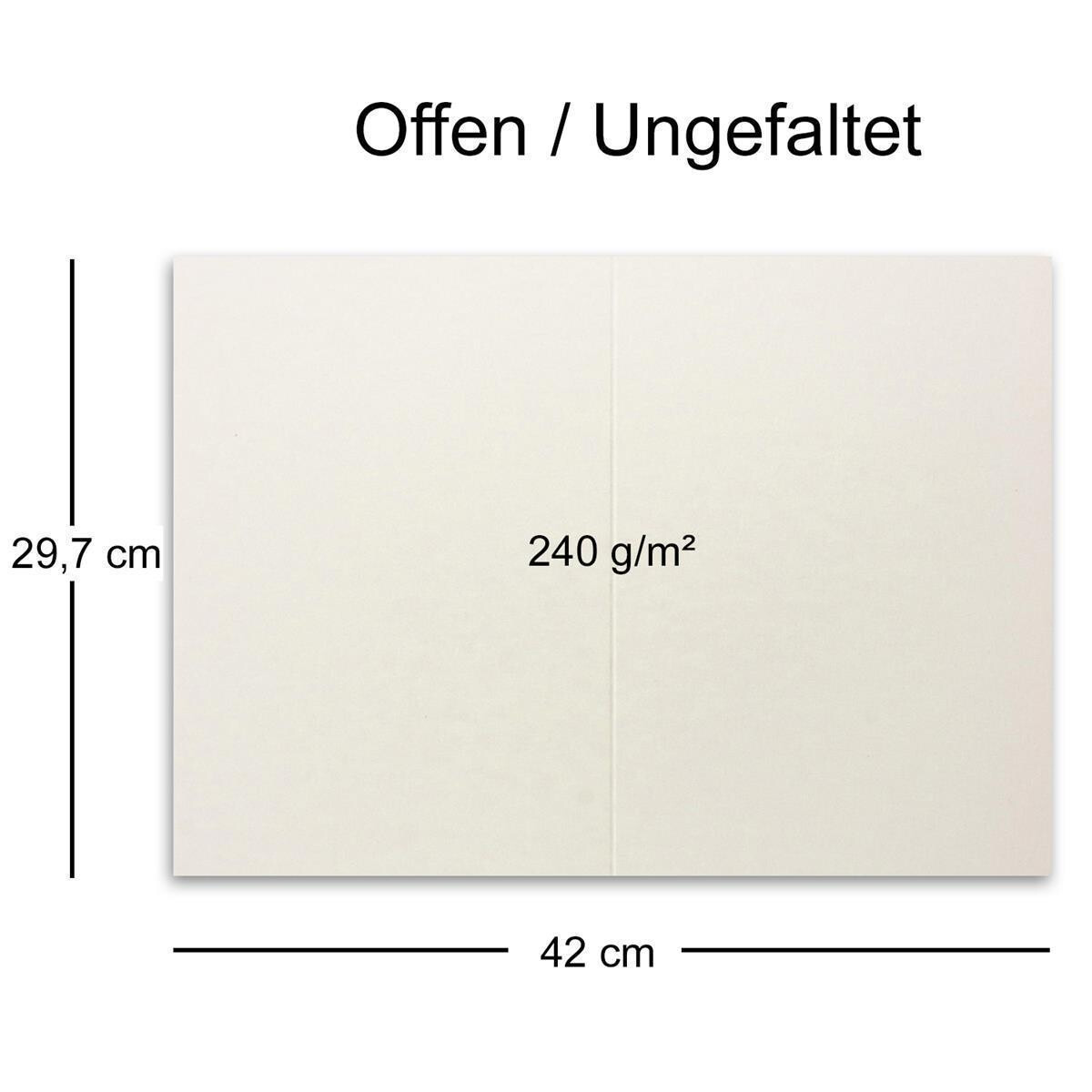 25x große DIN A4 Klappkarte in Naturweiß - 21 x 29,7 cm - XXL Karte b