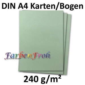 25 DIN A4 Papier-bögen Planobogen - Eukalyptus (Grün) - 240 g/m² - 21 x 29,7 cm - Bastelbogen Ton-Papier Fotokarton Bastel-Papier Ton-Karton - FarbenFroh