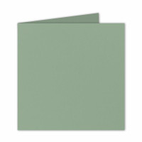 Quadratische Falt-Karten 15 x 15 cm - Eukalyptus (Grün) - 50 Stück - formstabil - für Drucker geeignet - für Grußkarten, Einladungen & mehr
