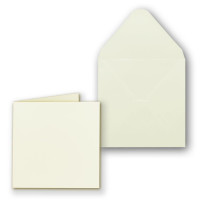 Quadratische Karten 13,5x13,5 inklusive Briefumschläge 14x14 - Blanko Einladungskarten in Hoch-Weiß