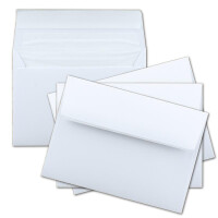 Briefumschläge DIN C6 Weiß/Creme/Vanille, Haftklebung mit weißem Futter