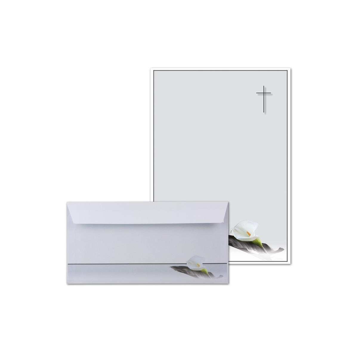 25 Trauerumschläge DIN Lang – 11x22 Cm, Weiß Mit Schwarzem Rand, Feuchtklebend (100 G/m²)