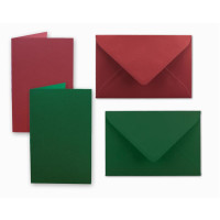 FarbenFroh Karten-SET, DIN A6 Faltkarte mit C6 Briefumschlag 114 x 162 mm, Nassklebung, farblich sortiert