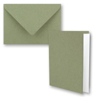 Vintage Kraftpapier Falt-Karten SET mit Umschlägen und Einlegern DIN A6 - 105 x 148 mm - 10,5 x 14,8 cm - Recycling - blanko I UmWelt by GUSTAV NEUSER®"