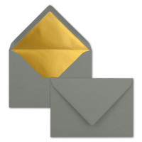 DIN C6 Briefumschlag - mit Gold- und Silberfutter - spitze Klappe - Nassklebung - 16,2 x 11,4 cm - 120 g/m² - FarbenFroh by GUSTAV NEUSER