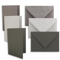 Kartenpaket DIN A6 / C6 in verschiedenen Farben - Faltkarten mit Falz A6 10,5 x 14,8 cm & Umschläge C6 11,4 x 16,2 cm