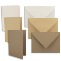 Kartenpaket DIN A6 / C6 in verschiedenen Farben - Faltkarten mit Falz A6 10,5 x 14,8 cm & Umschläge C6 11,4 x 16,2 cm