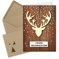 Weihnachtskarte Motiv Elch in DIN A6 mit Umschlag DIN C6