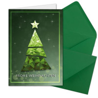 Weihnachtskarten DIN A6 - Mosaikbaum in Gr&uuml;n -mit...