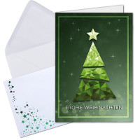 Weihnachtskarten DIN A6 - Mosaikbaum in Gr&uuml;n -mit...