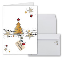 Weihnachtskarten DIN A6 mit Motiv Weihnachtsbaum und...