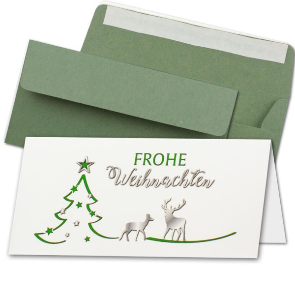 Weihnachtskarte - Kraftpapier Grün