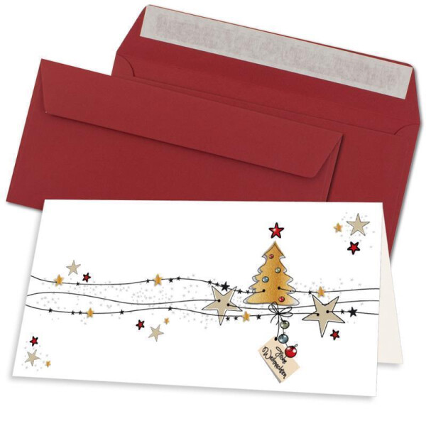 Weihnachtskarte - Dunkelrot