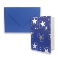 ARTOZ Weihnachtskarte DIN B6 in Blau mit Motiv Sterne in...