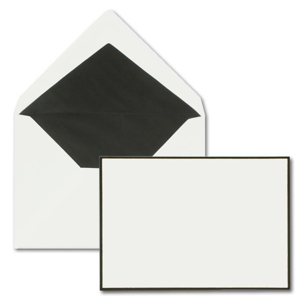 Umschlag Weiß mit schwarzem Trauer-Rand (handgezogen)
