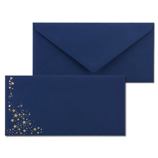 Umschlag Blau  -  Sterne Gold