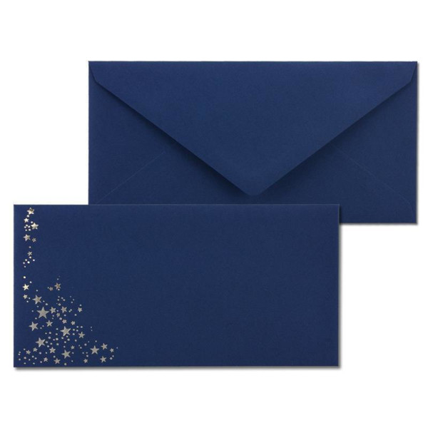 Umschlag Blau  -  Sterne Silber