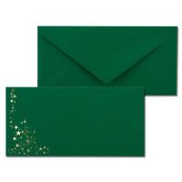 Umschlag Grün  -  Sterne Gold