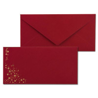 Umschlag Rot  -  Sterne Gold