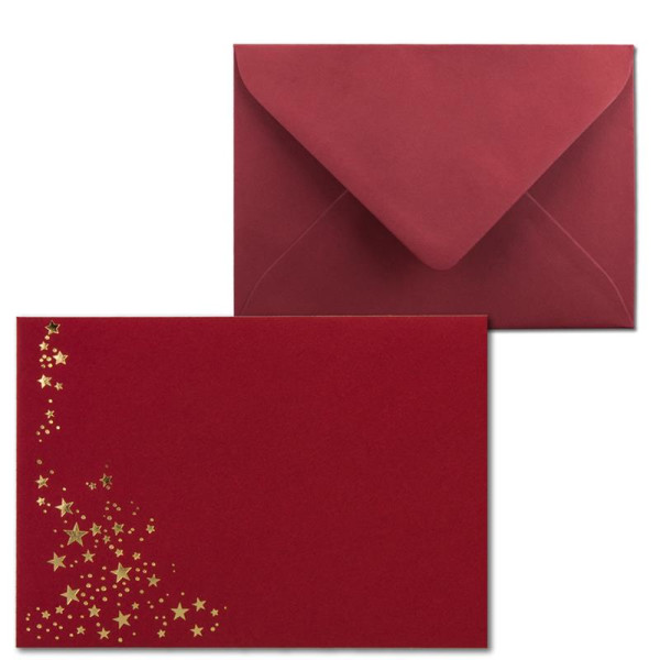 Umschlag Rot  //  Sterne Gold