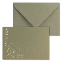 Briefumschläge mit Metallic Sternen - DIN C6 - geprägtem Sternenregen - Nassklebung - ideal für Weihnachten