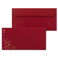 Umschlag Rot  -  Sterne Gold