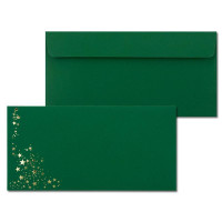 Umschlag Dunkelgrün  -  Sterne Gold