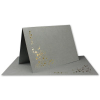 Faltkarten DIN A6 - Metallic Sternen - 10,5 x 14,8 cm -...
