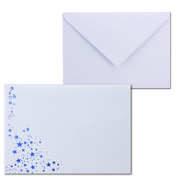 Umschlag Weiß  //  Sterne Blau