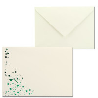 Umschlag Creme  //  Sterne Grün