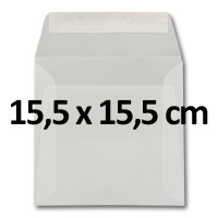 Umschlag Quadratisch Transparent Weiss - Nassklebung - 15...