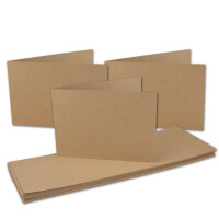 Vintage Kraftpapier Falt-Karten DIN A6 - 105 x 148 mm - sandbraun - Recycling - 220 g/m² blanko Klapp-Karten I UmWelt by GUSTAV NEUSER®"
