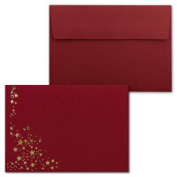 DIN C6 Briefumschlag mit gepr&auml;gten Foliensternen -...