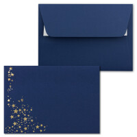 DIN C6 Briefumschlag mit gepr&auml;gten Foliensternen -...