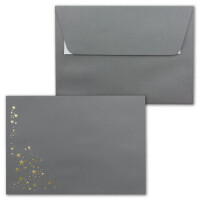 DIN C6 Briefumschlag mit gepr&auml;gten Foliensternen -...