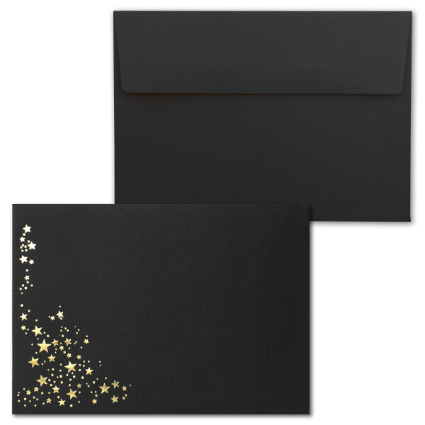 Umschlag Schwarz  //  Sterne Gold